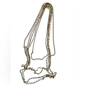 Citation VTG Necklace Gold Tone MutliChain (5) Graduated Lengths